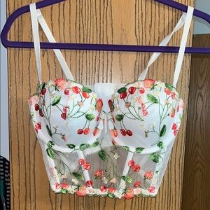 Victoria's Secret Red and Green Bustier Bodysuit